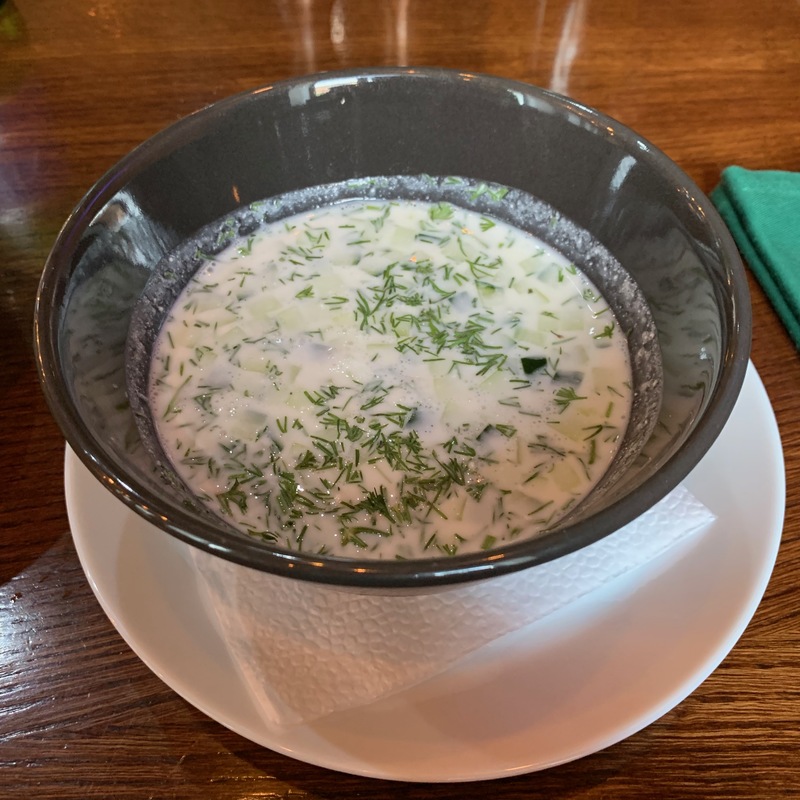 Окрошка из мацони с зеленью