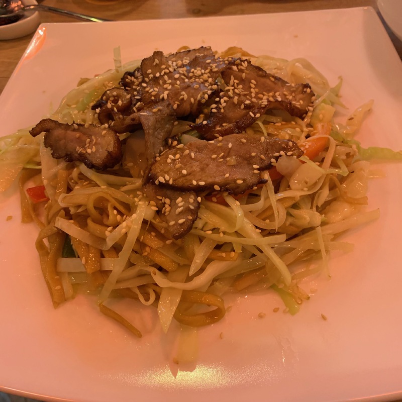 Пшеничная лапша с уткой