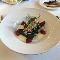 Долма из крабового мяса в свекольной ботве