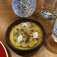 Севиче из сахалинского гребешка с кокосовой тапиокой