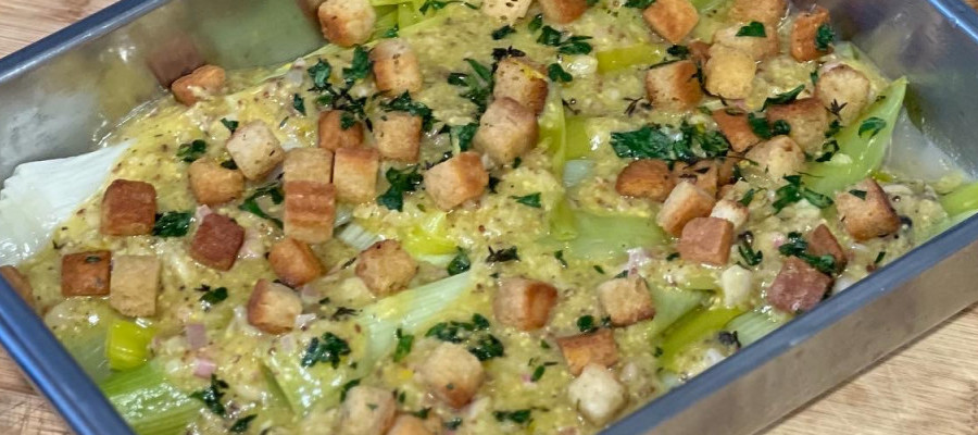 Лук Порей в сливочном масле