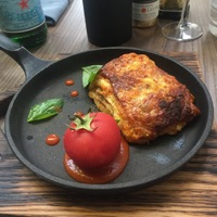Шарлотка из баклажана с сыром сулугуни