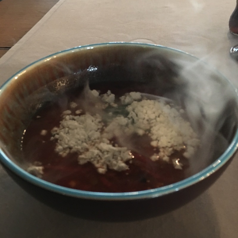 Мясная солянка со снегом из сметаны